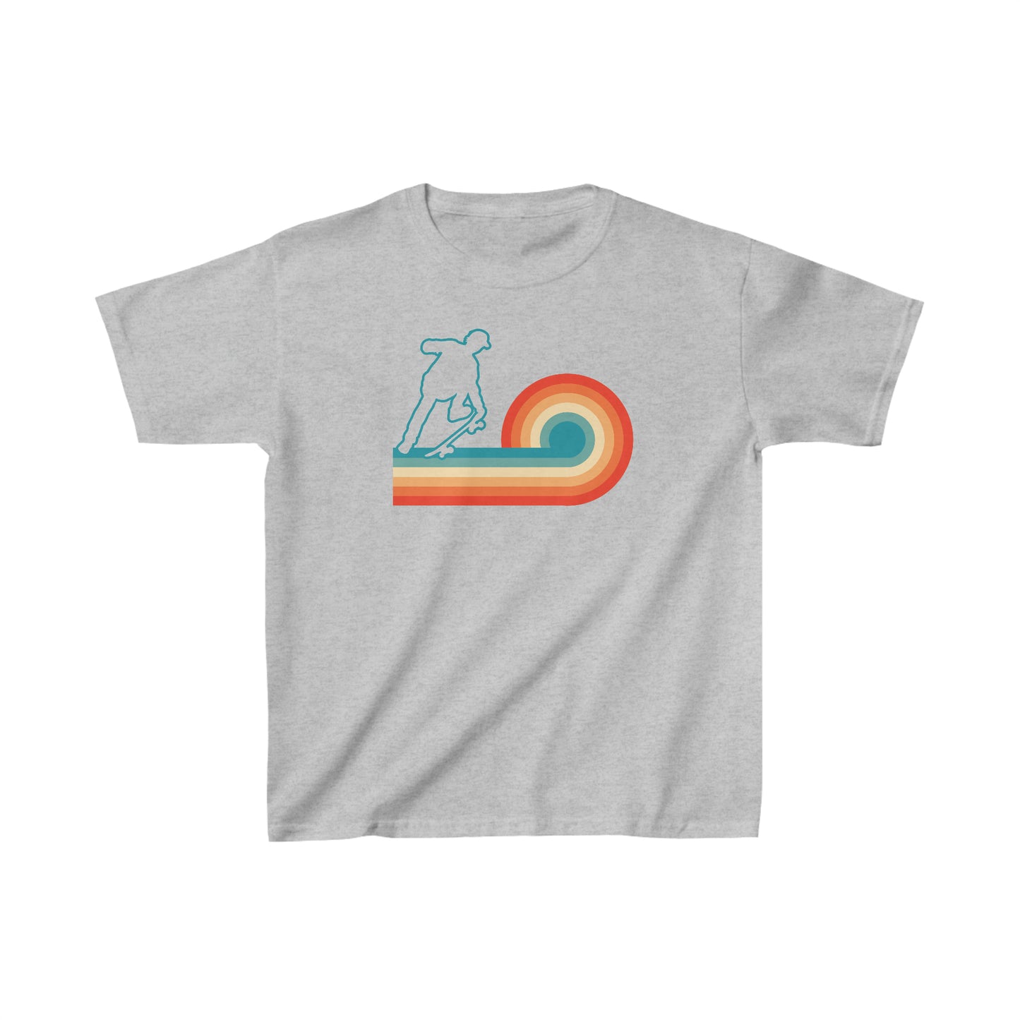 Skateboarder Silhouette - Retro - Kids Heavy Cotton Tee
