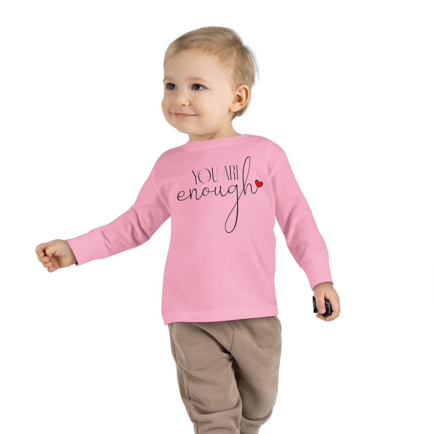 You Are Enough - Red Heart - Toddler Long Sleeve Tee