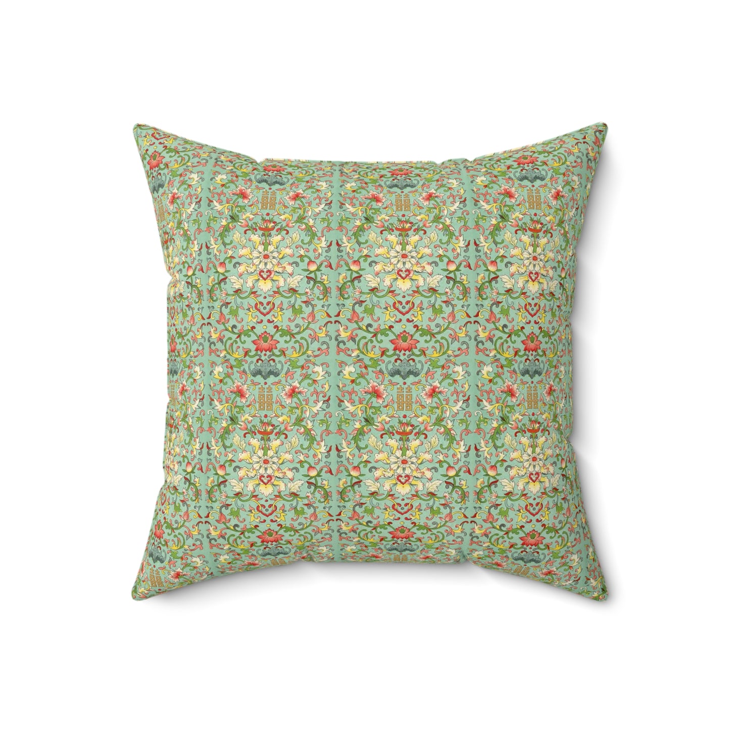Green Boho Pattern 14 - Faux Suede Square Pillow