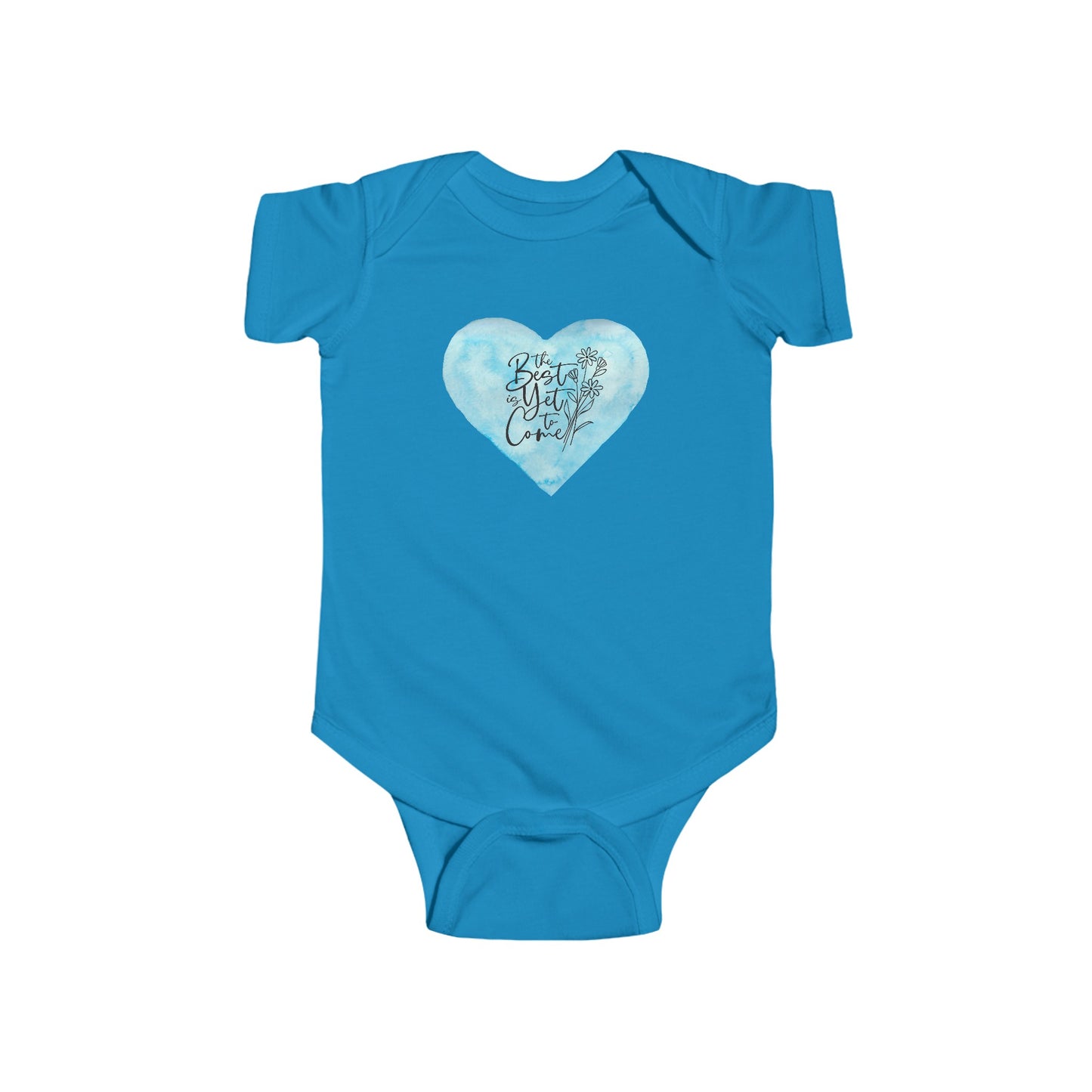 Blue Watercolor Heart - The Best is Yet to Come - Infant Fine Jersey Bodysuit