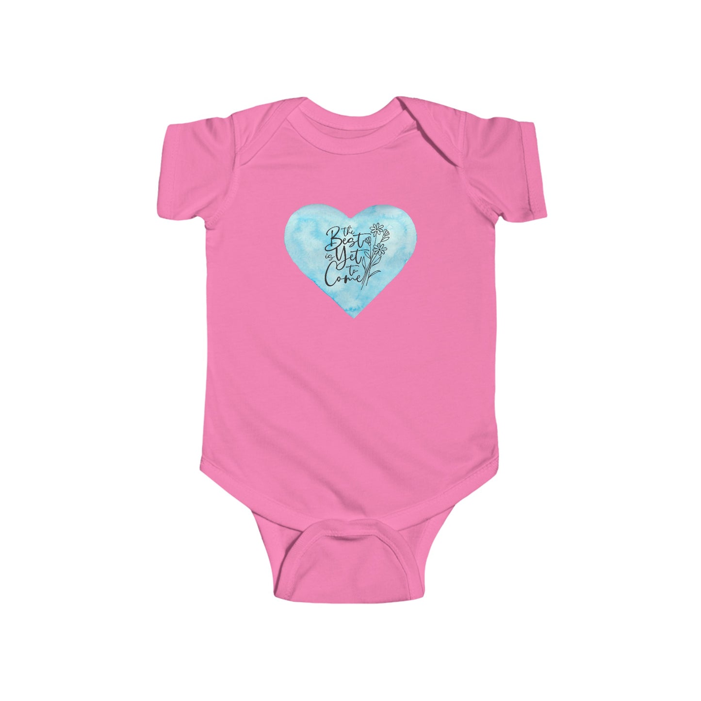 Blue Watercolor Heart - The Best is Yet to Come - Infant Fine Jersey Bodysuit