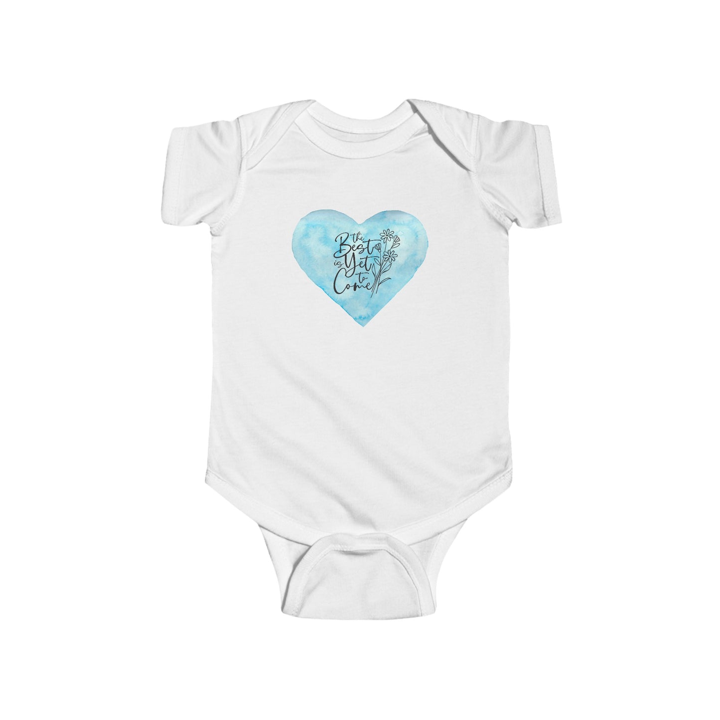 Blue Watercolor Heart - The Best is Yet to Come - Infant Fine Jersey Bodysuit