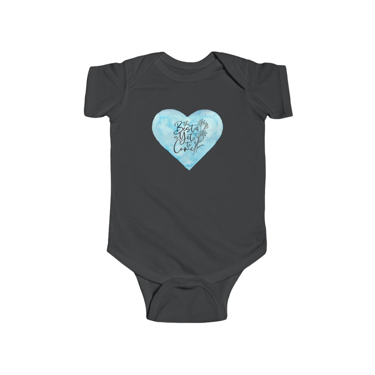 Blue Watercolor Heart - The Best is Yet to Come - Infant Fine Jersey Bodysuit