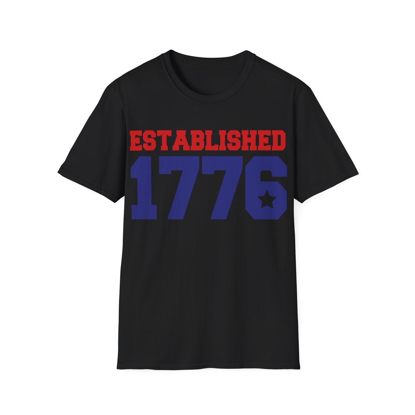 Estabilshed 1776 - American Flag - Red, White, Blue - 4th of July - Independence Day - Unisex Softstyle T-Shirt