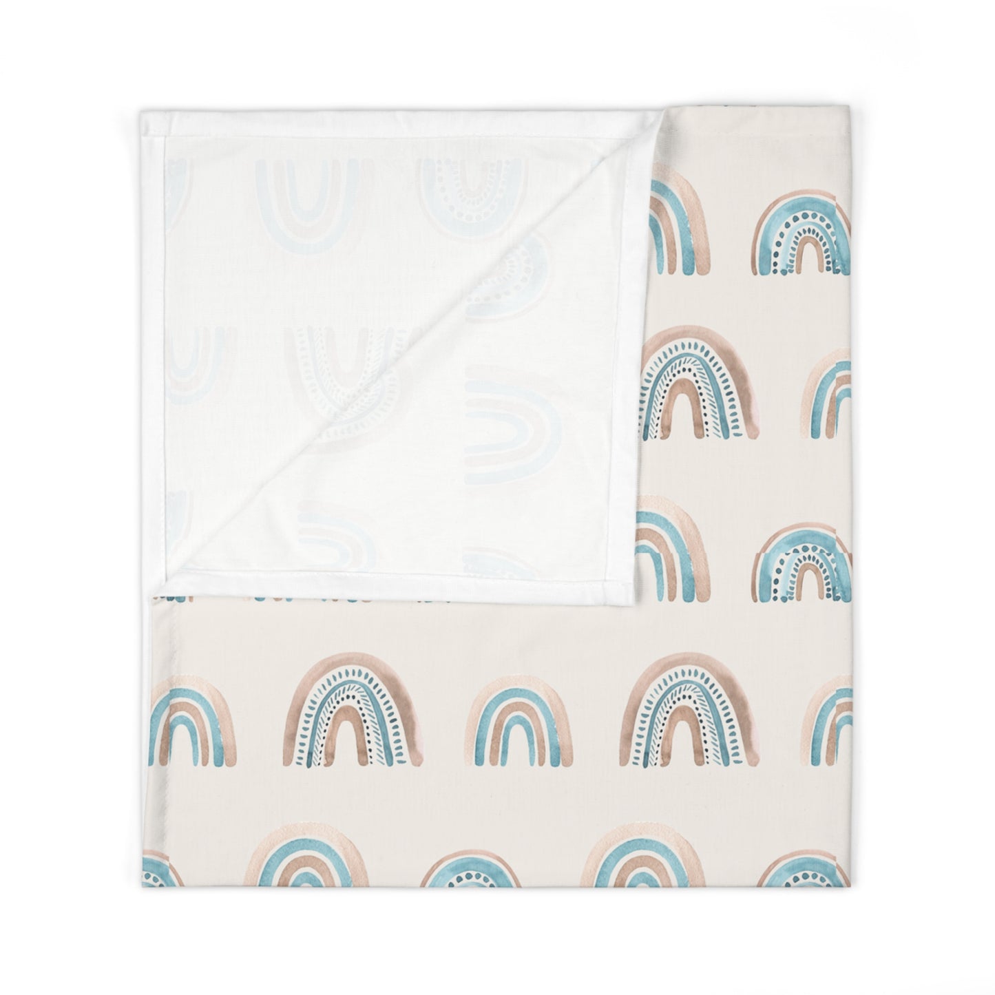 Blue Boho Rainbow Pattern 3 - Baby Swaddle Blanket
