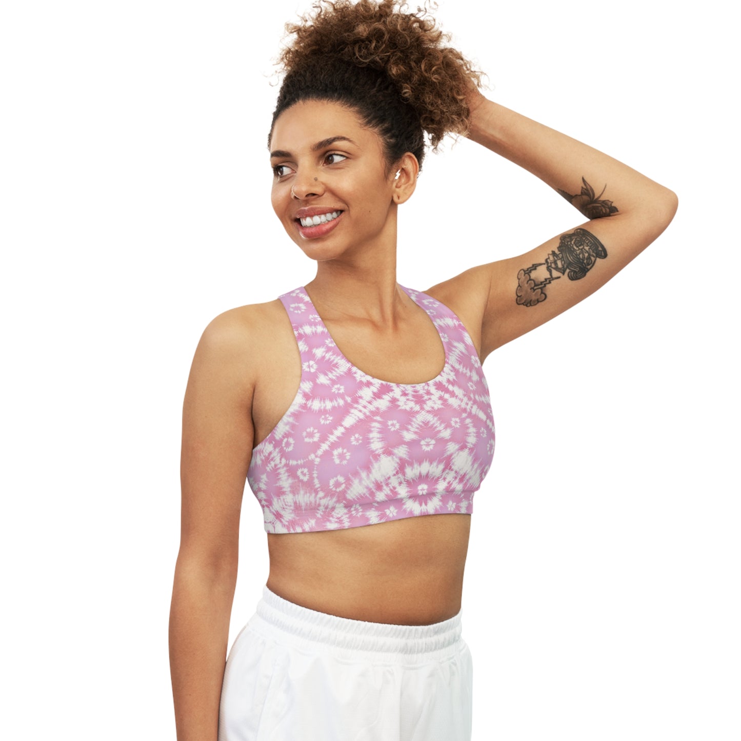 Pink Batik - Seamless Sports Bra