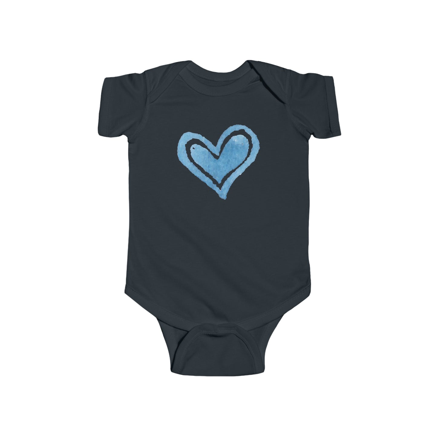 Watercolor Blue Heart - Infant Fine Jersey Bodysuit