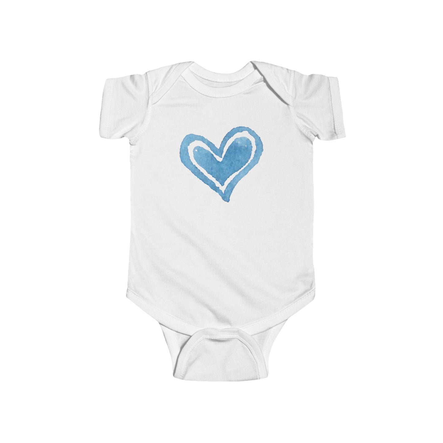 Watercolor Blue Heart - Infant Fine Jersey Bodysuit