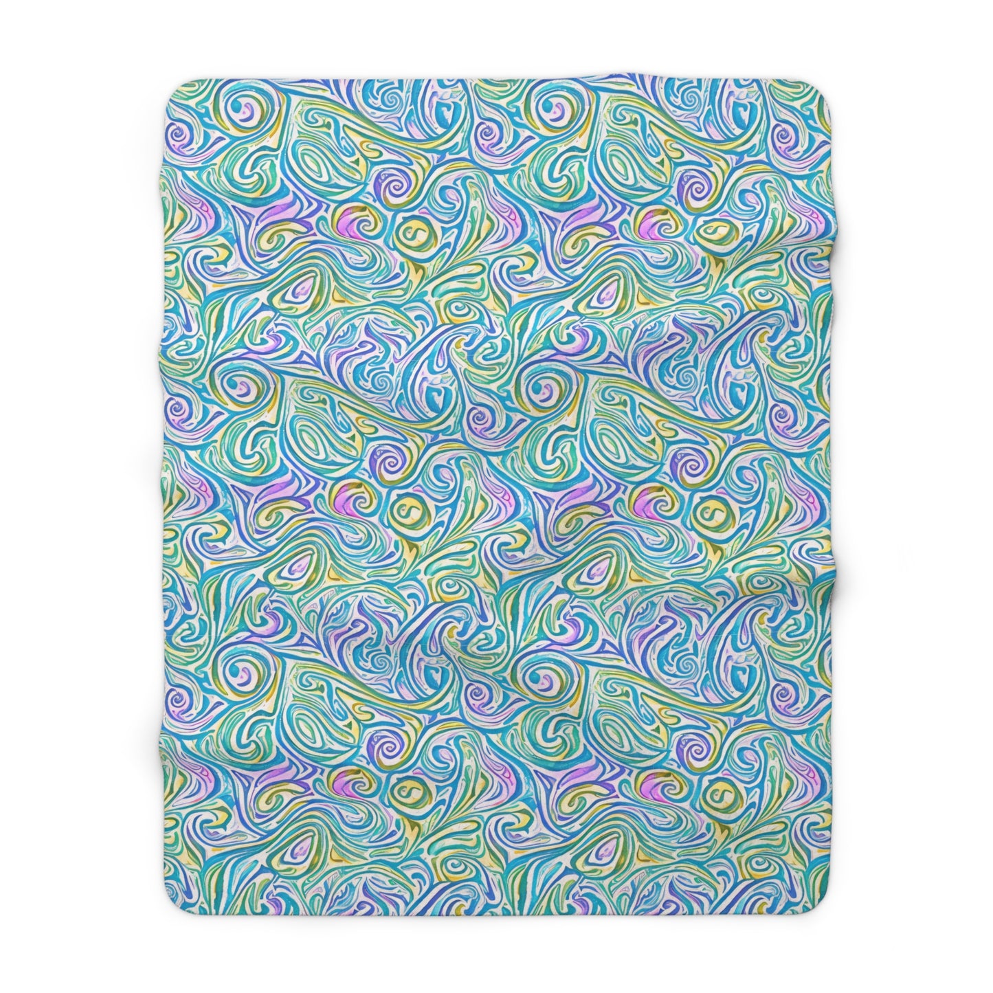 Beautiful, Cozy, Soft - Amazing - Multicolor Watercolor Paisley 11 - Sherpa Fleece Blanket