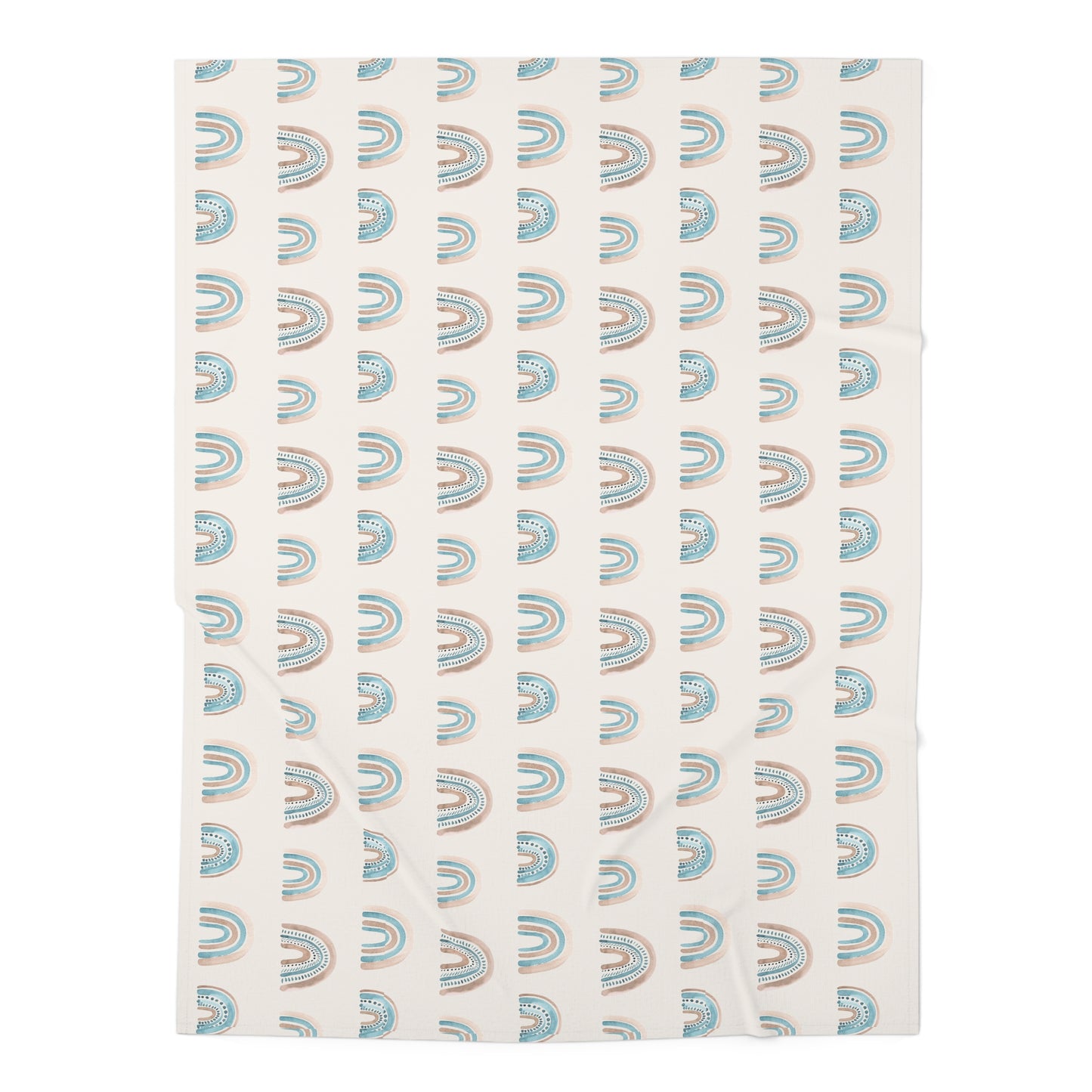 Blue Boho Rainbow Pattern 3 - Baby Swaddle Blanket