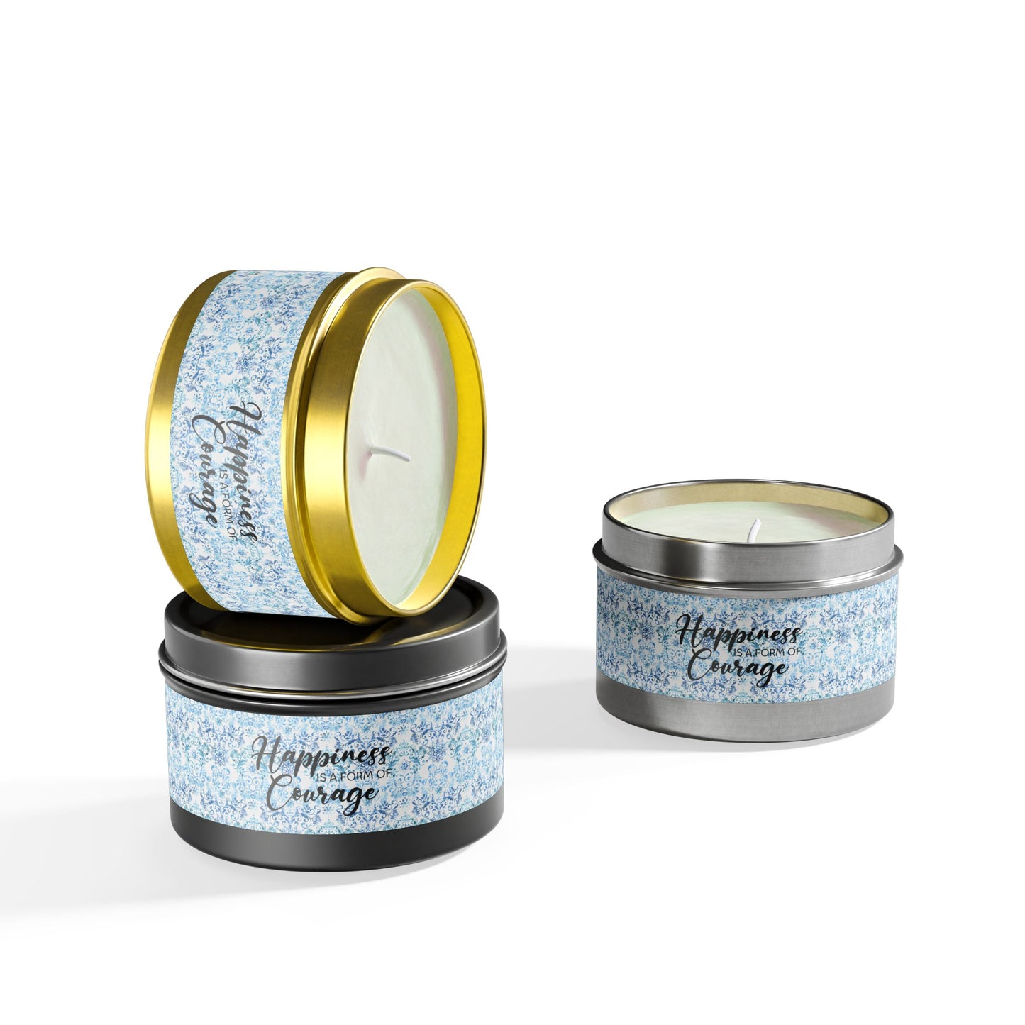 Happiness is a Form of Courage - Inspirational - Mindfulness & Self-Care - Scented Tin Candle