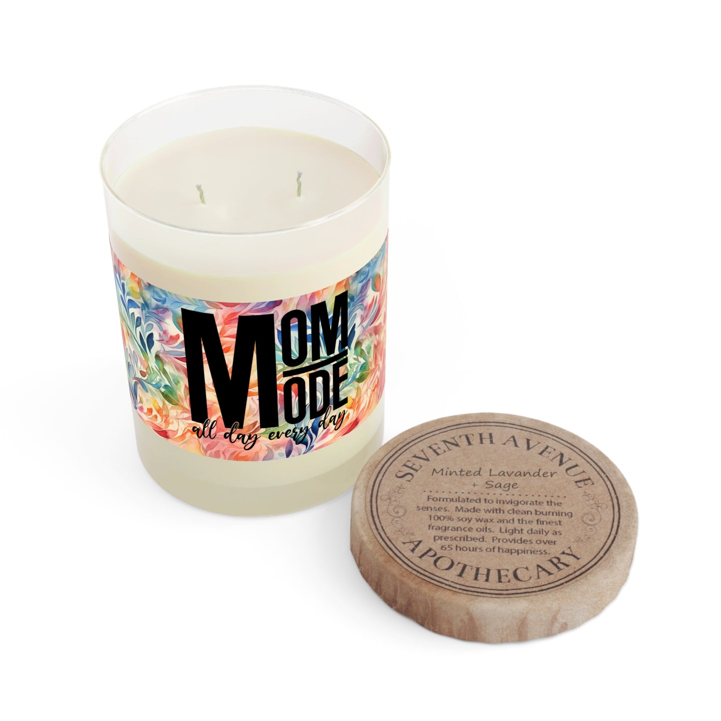 Mom Mode - All Day Everyday - Watercolor Flowers - Scented Candle - 11oz