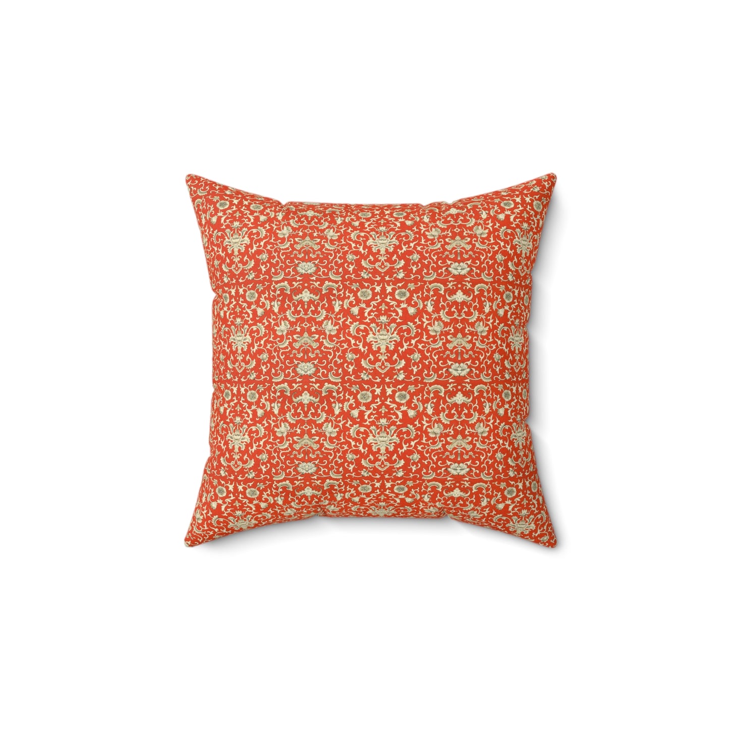 Orange Boho Pattern 15 - Faux Suede Square Pillow