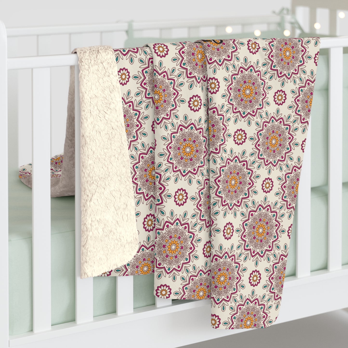 Beautiful, Cozy, Soft - Amazing - Multicolor Boho Mandala 9 - get cozy and stay awhile - Sherpa Fleece Blanket