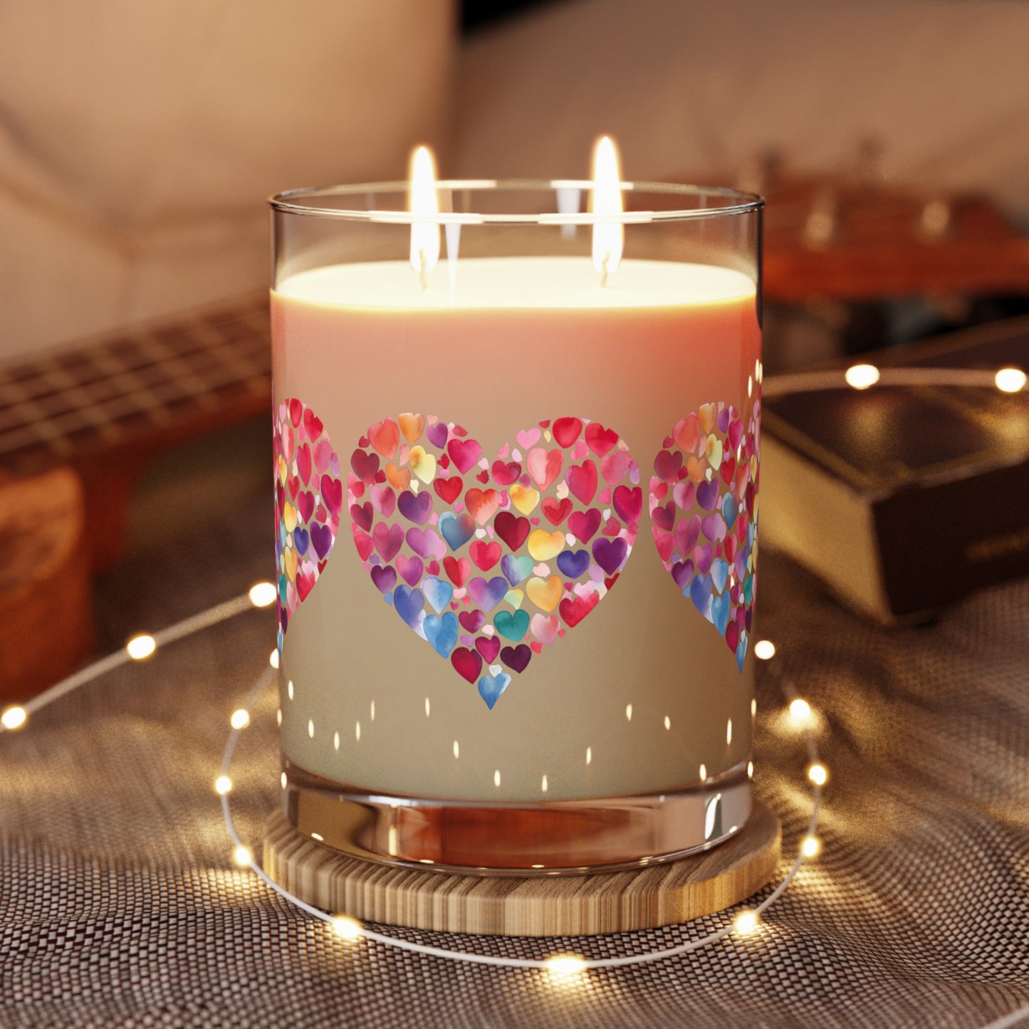 Heart of Hearts - Rainbow - Watercolor - Scented Candle - 11oz