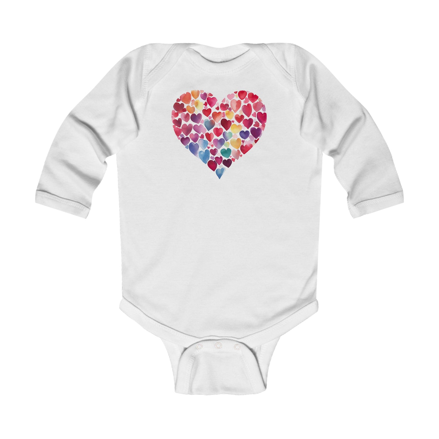 Heart of Hearts - Watercolor 7 - Infant Long Sleeve Bodysuit