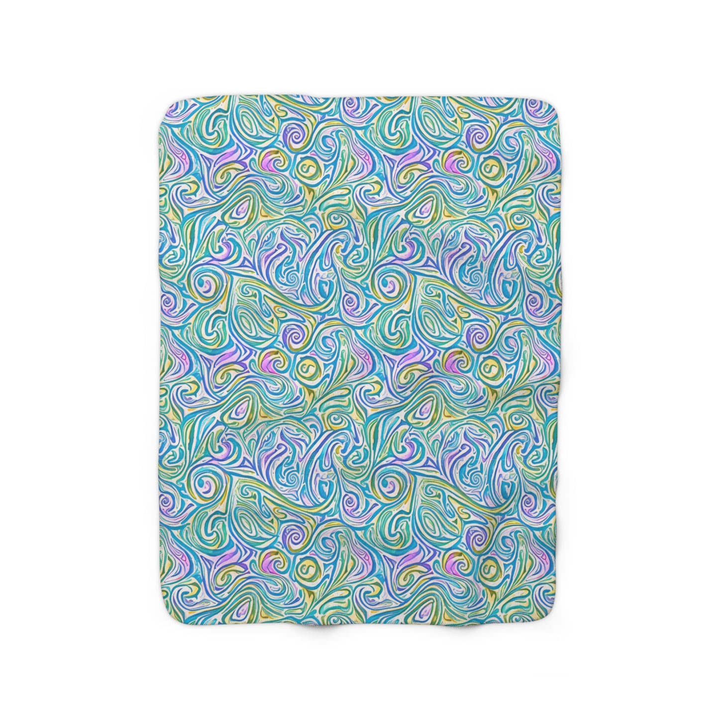Beautiful, Cozy, Soft - Amazing - Multicolor Watercolor Paisley 11 - Sherpa Fleece Blanket