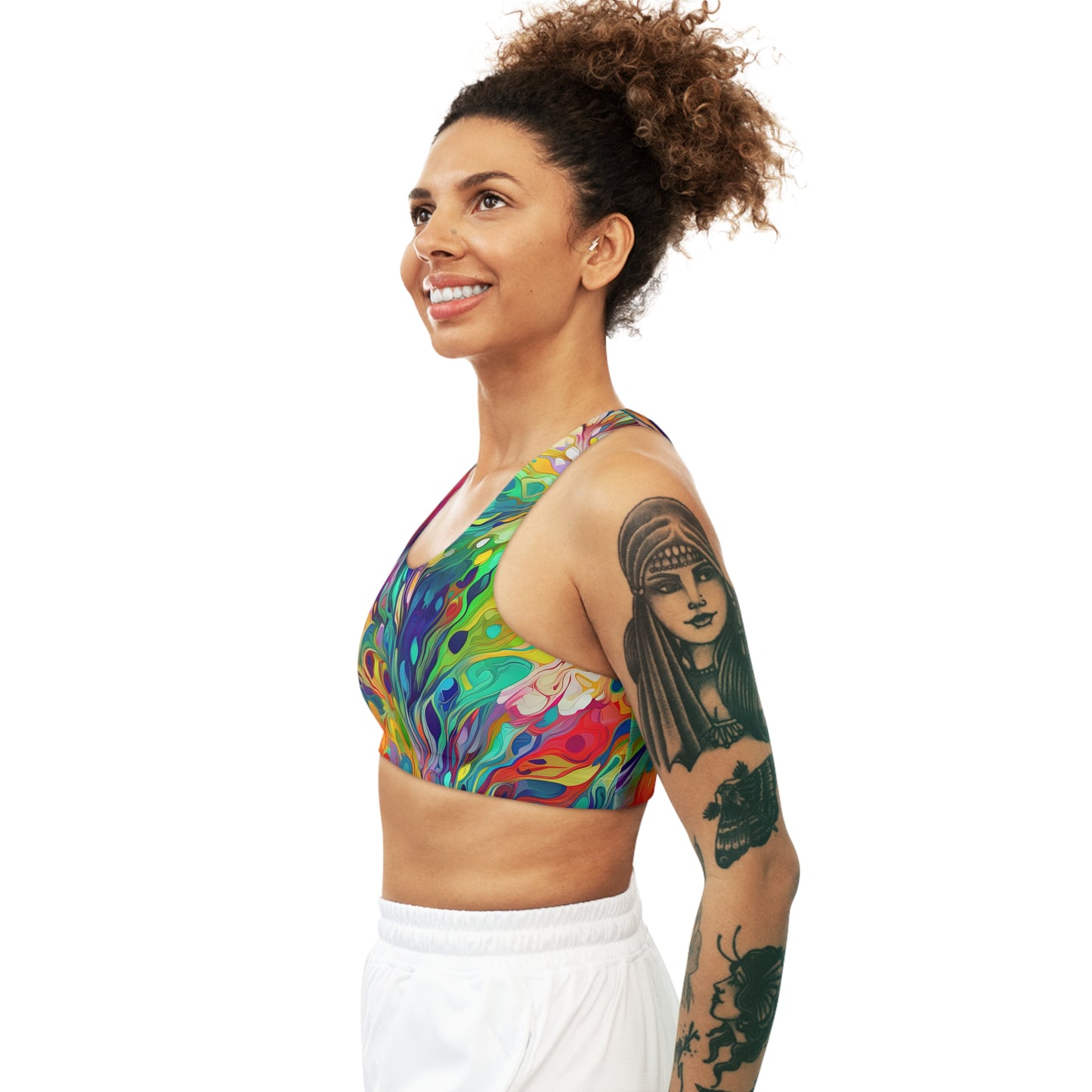 Vibrant Abstract Multicolor - Seamless Sports Bra