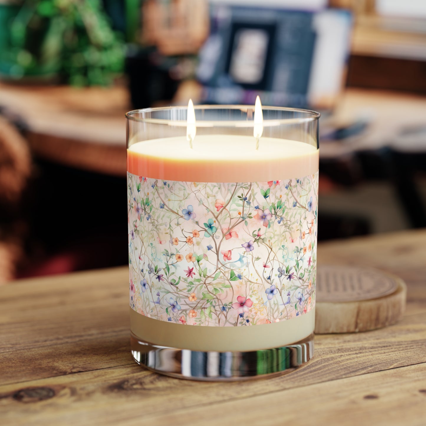 Watercolor Flowers - Light - Scented Candle - 11oz