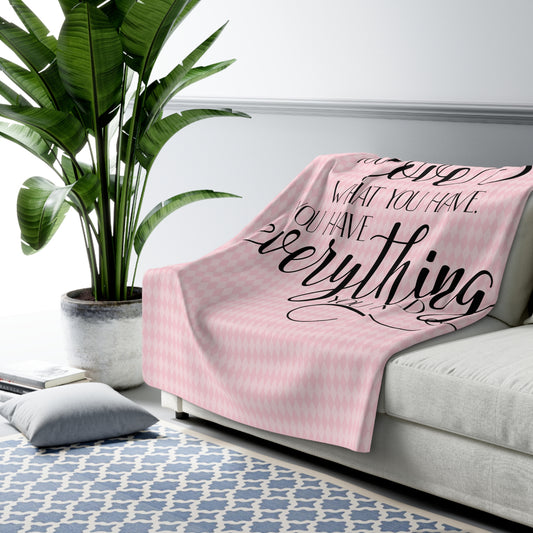 Beautiful, Cozy, Soft - Amazing - Pink Paris Harlequin 16 - When you love what you have... - Inspirational Quote - Sherpa Fleece Blanket