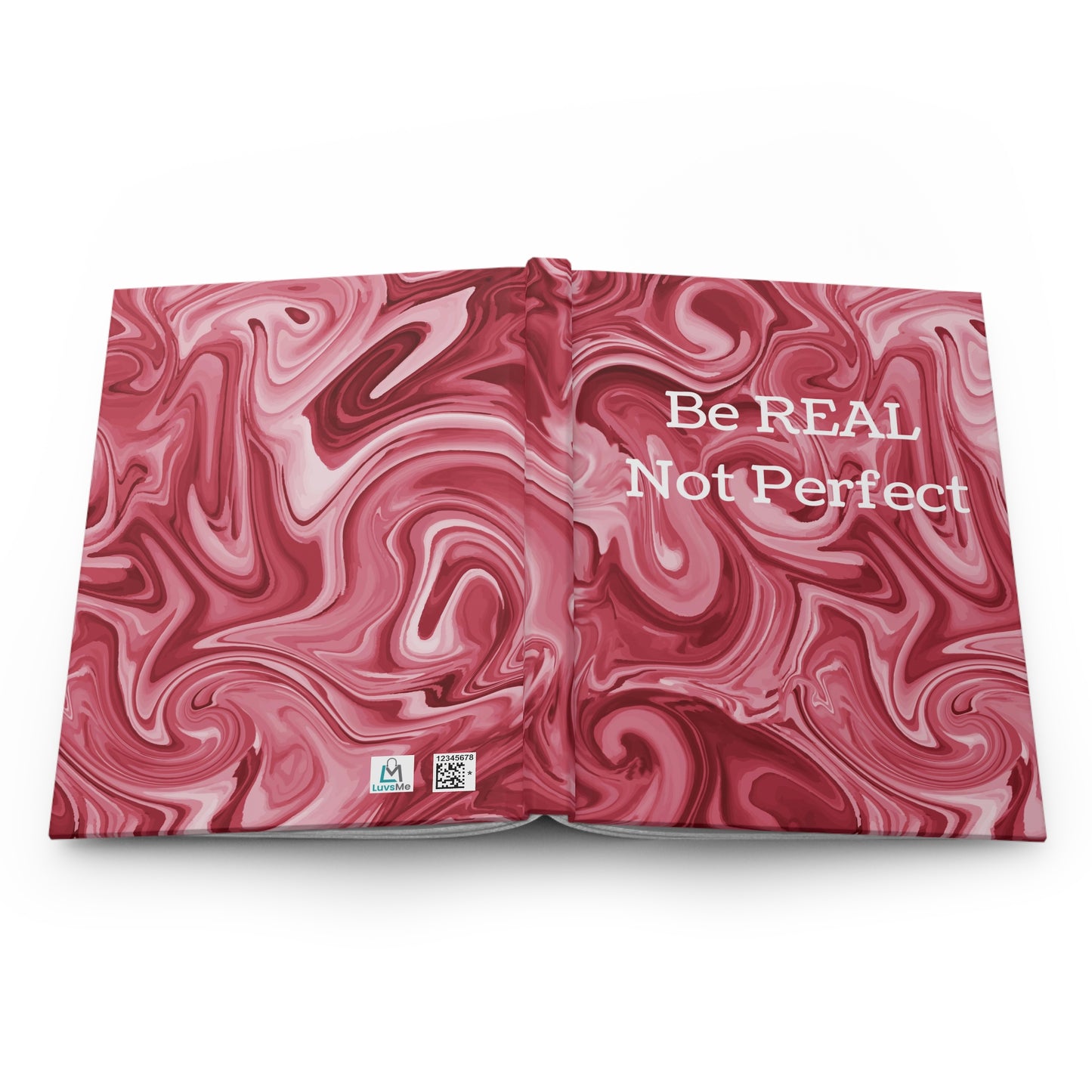 Be REAL Not Perfect - Red Marble - Hardcover Lined Journal Matte