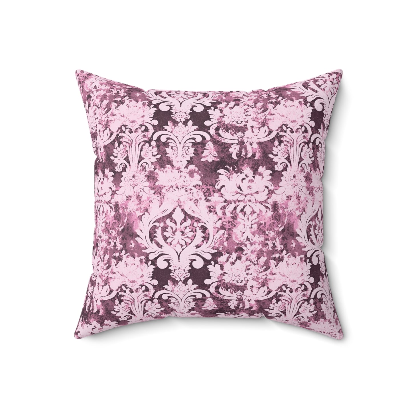 Vintage Pink Damask 44 - Beautiful, Shabby Chic, Boho, Fun - - Faux Suede Square Pillow