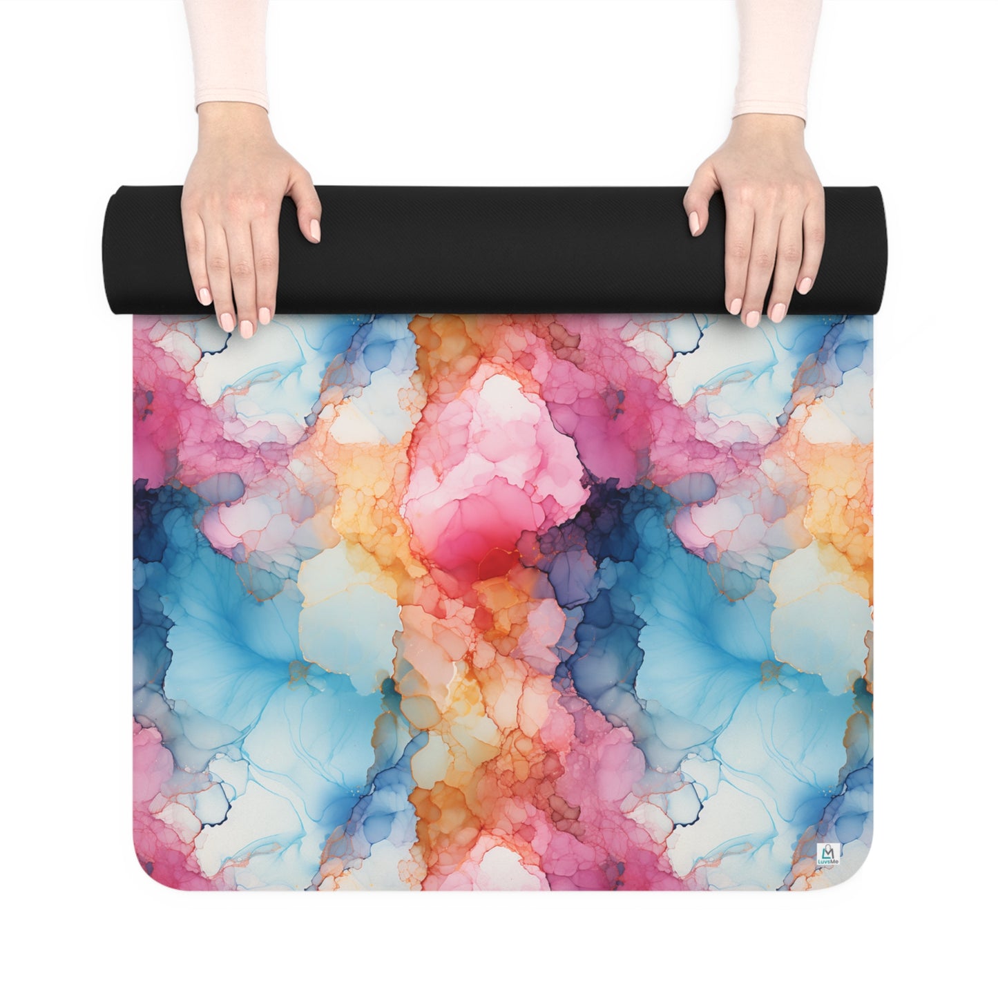 Beautiful Multi Watercolor 2 - Abstract Rainbow - Rubber Yoga Mat