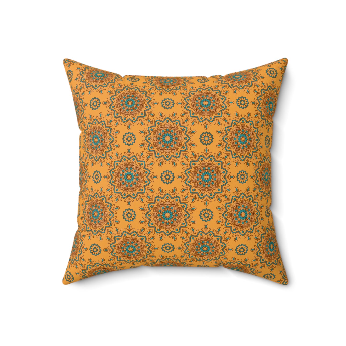 Boho Mandala Pattern 1 - Faux Suede Square Pillow