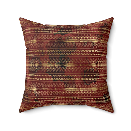 Scarlett and Gold Boho Pattern 6 - Faux Suede Square Pillow