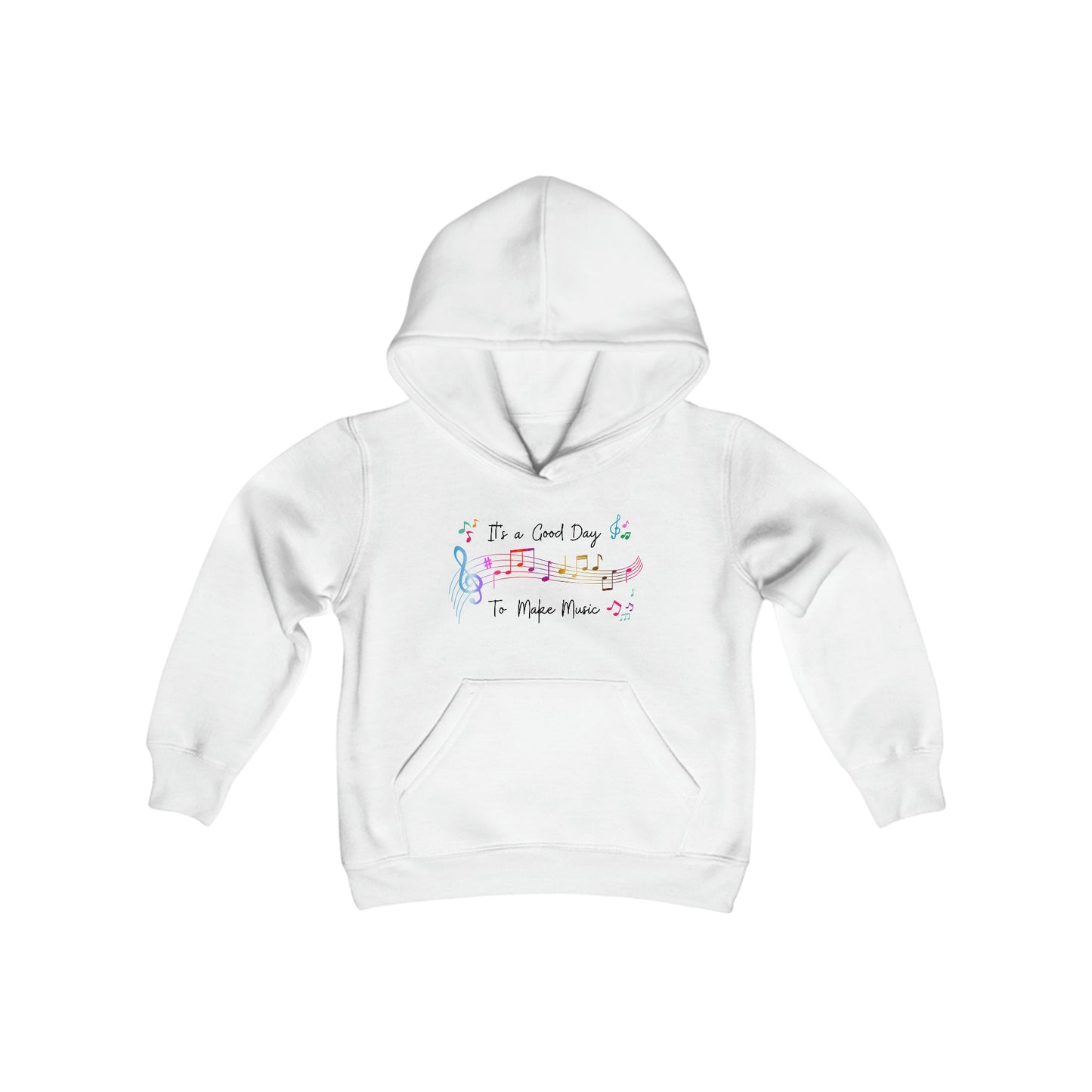 It's a Good Day to Make Music - Music Lovers - Music Notes - Inspire - Youth Heavy Blend Hooded Sweatshirt