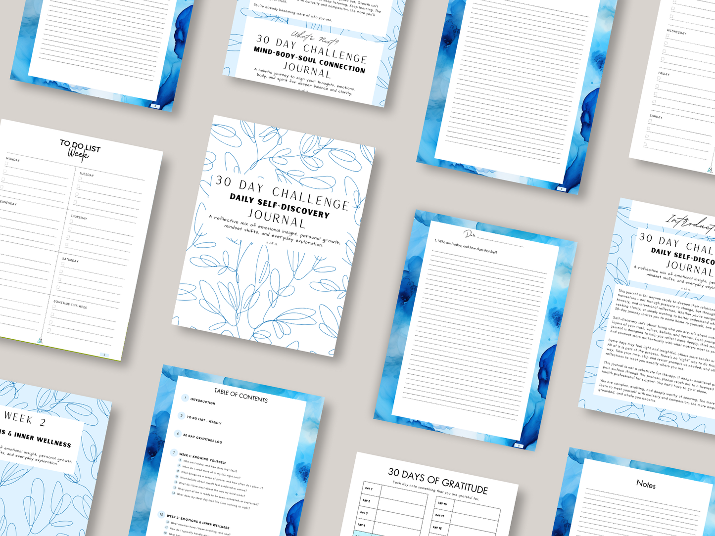 30 Day Challenge - Super Bundle - Complete Hardcover Set - 12 Journals + 12 Digital Downloads