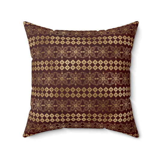 Scarlett and Gold Boho Pattern 5 - Faux Suede Square Pillow