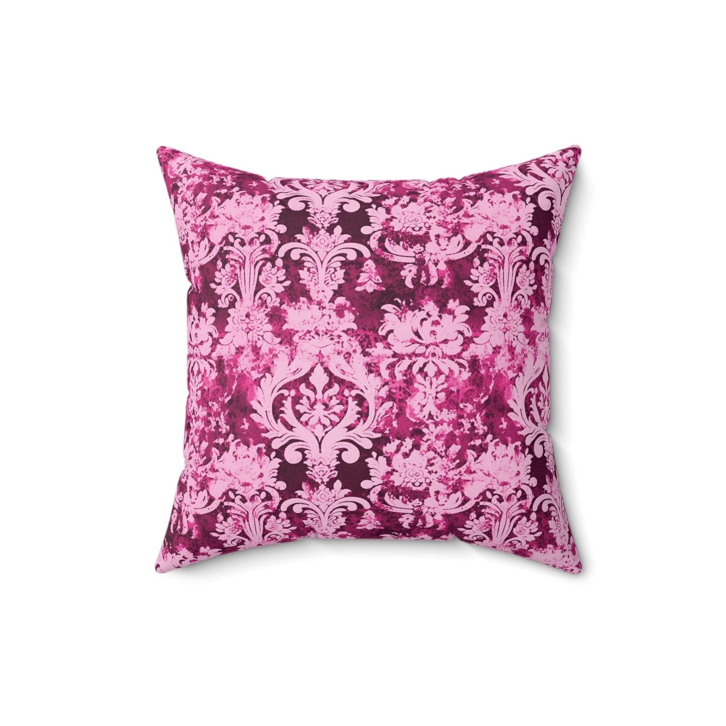Vintage Pink Damask 38 - Beautiful, Shabby Chic, Boho, Fun - - Faux Suede Square Pillow