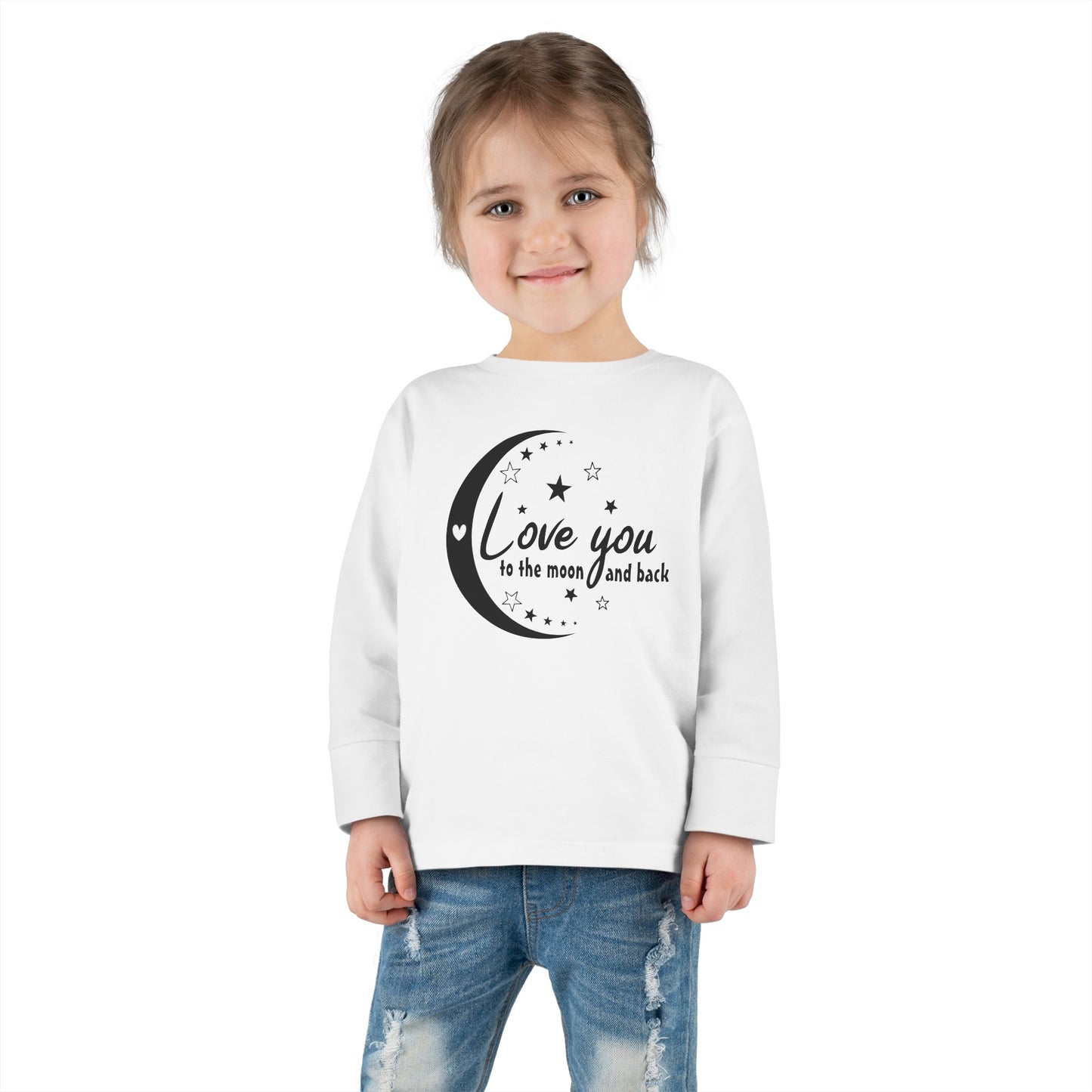 Love You to the Moon and Back - Stars - Heart - Toddler Long Sleeve Tee