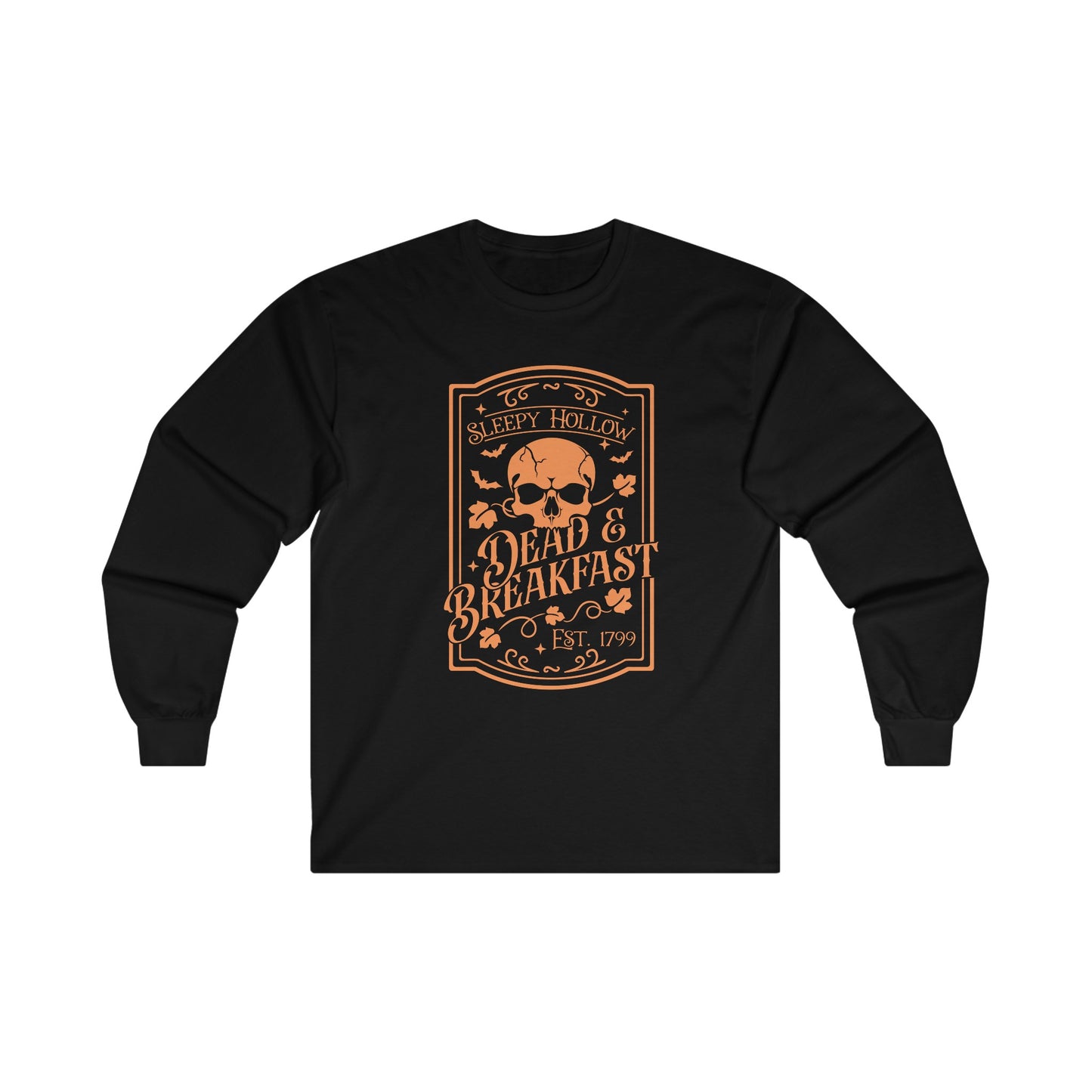 Halloween - Sleepy Hollow Dead & Breakfast Est 1799 - Skull - Trick or Treat - Vintage - Ultra Cotton Long Sleeve Tee