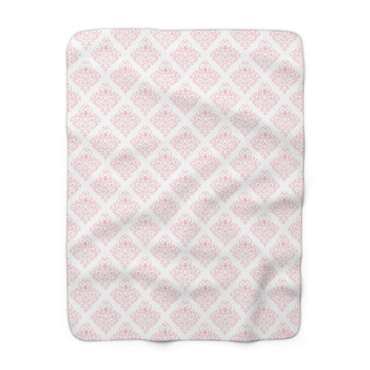 Beautiful, Cozy, Soft - Amazing - Pink Paris Damask 10 - Sherpa Fleece Blanket