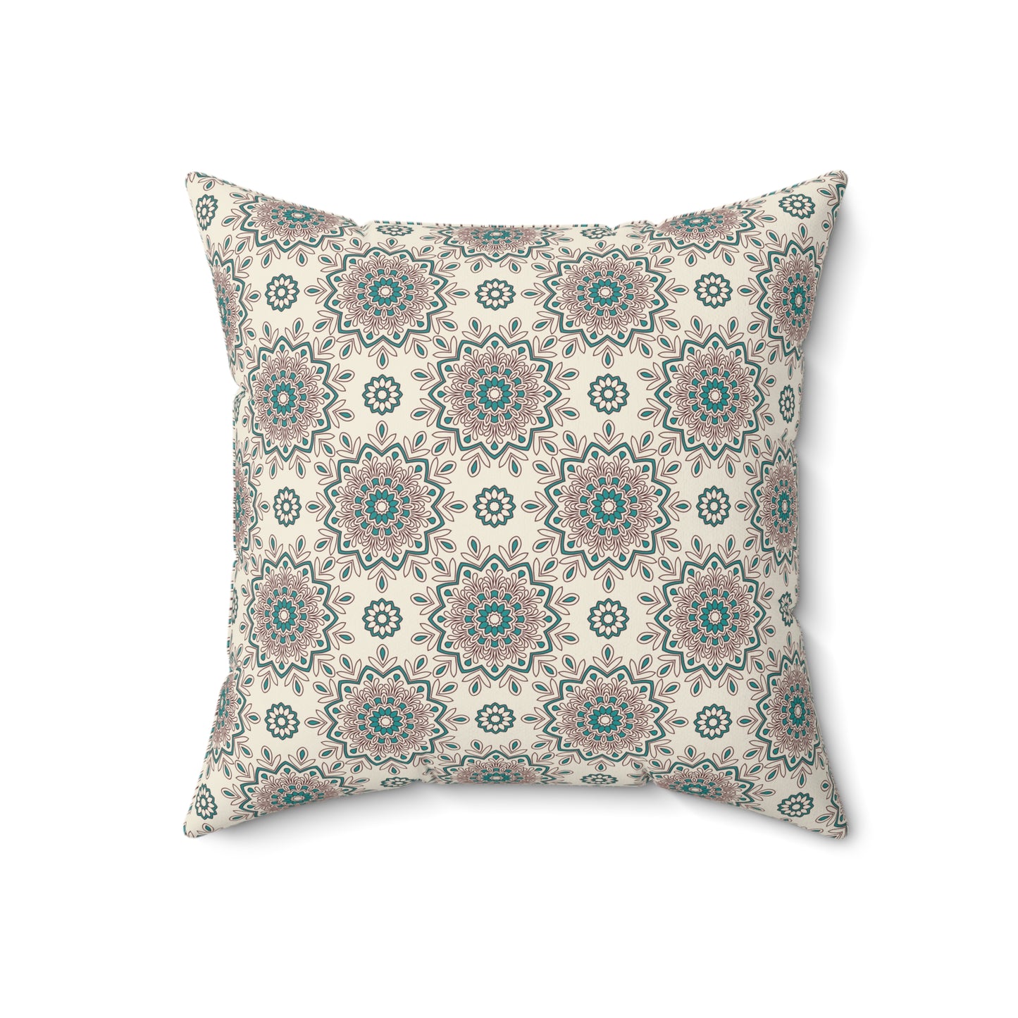 Boho Mandala Pattern 10 - Faux Suede Square Pillow