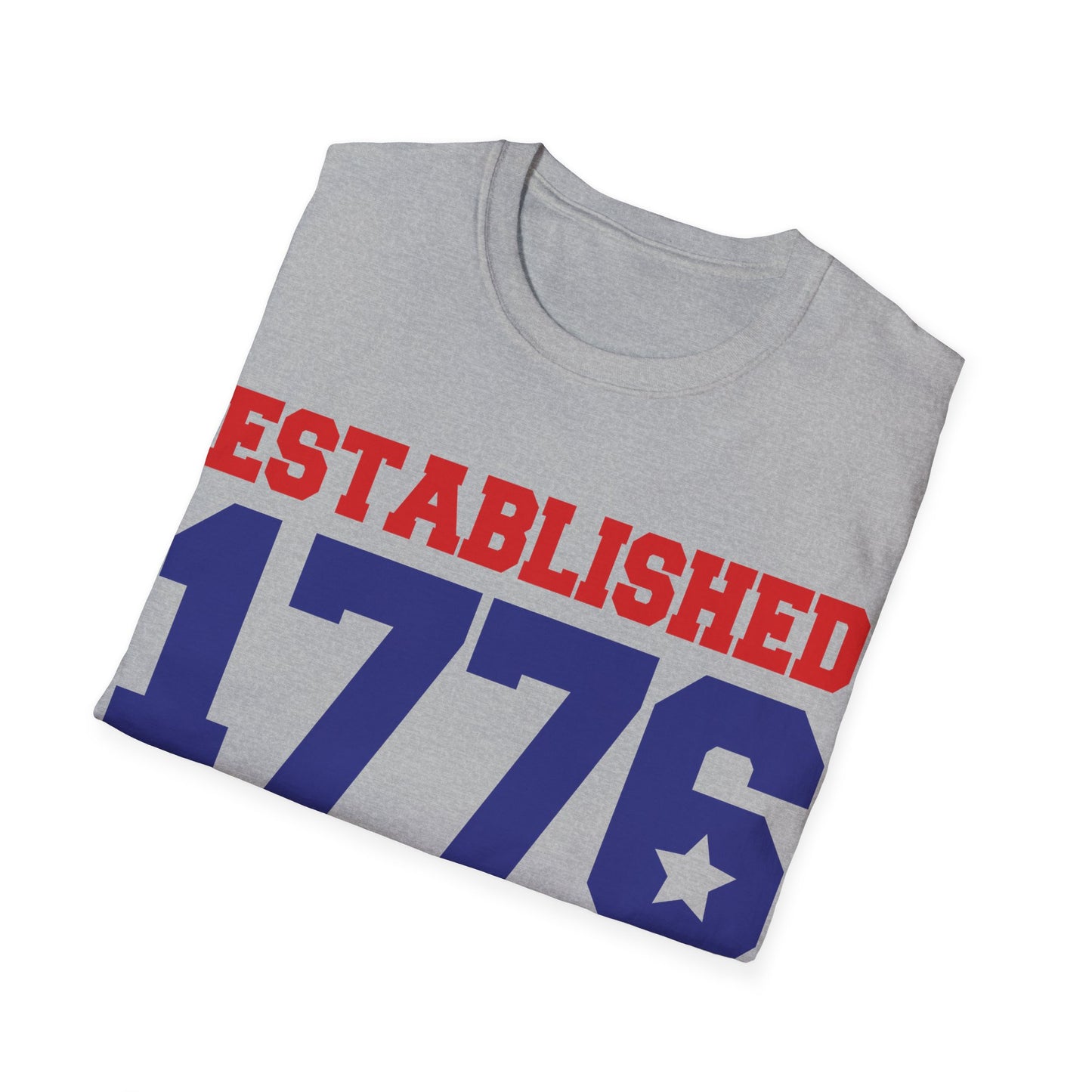 Estabilshed 1776 - American Flag - Red, White, Blue - 4th of July - Independence Day - Unisex Softstyle T-Shirt