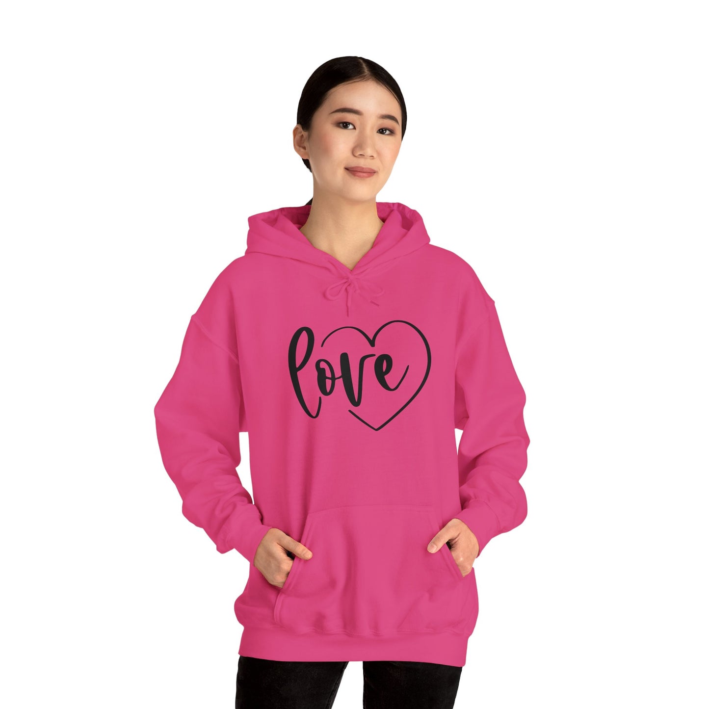 Unisex Heavy Blend Hooded Sweatshirt - Love Heart