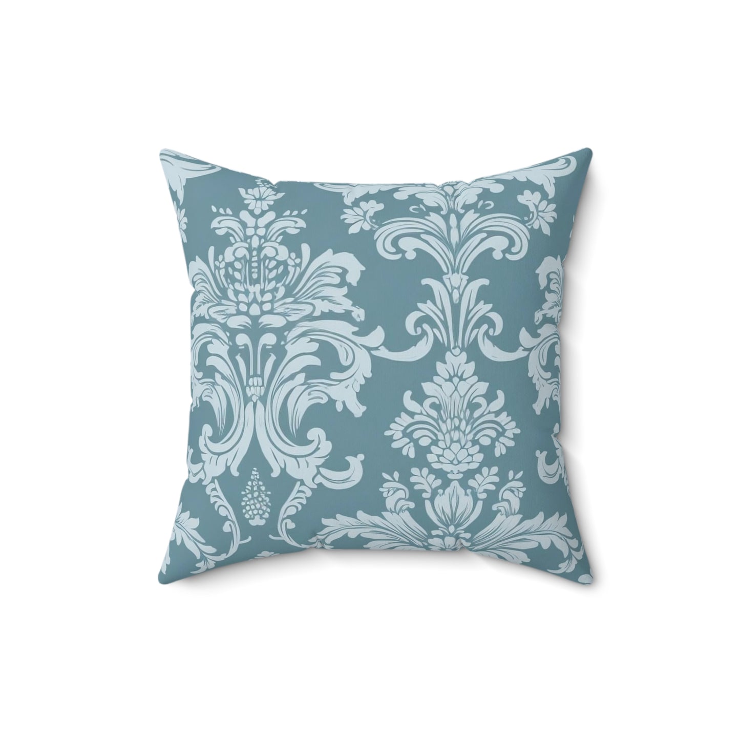 Blue Damask 7 - Beautiful, Shabby Chic, Boho, Fun - Faux Suede Square Pillow