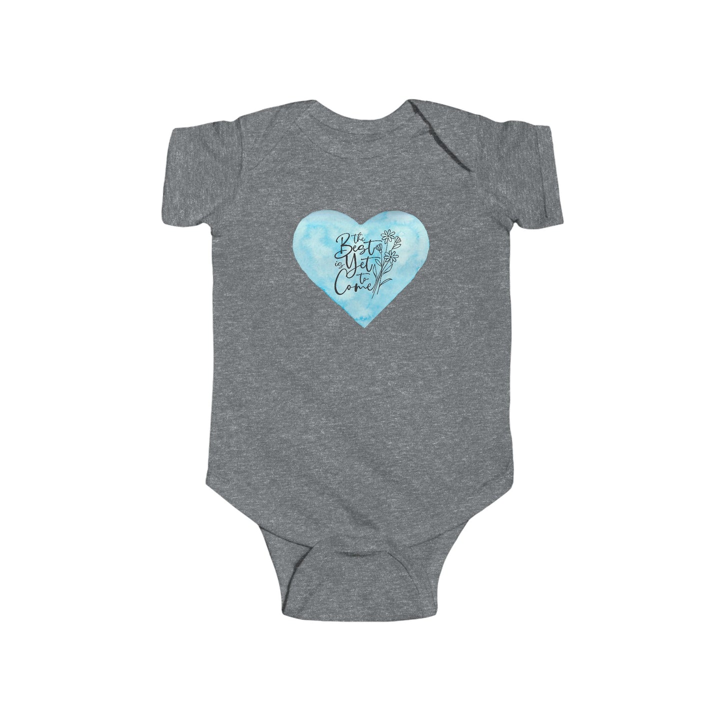 Blue Watercolor Heart - The Best is Yet to Come - Infant Fine Jersey Bodysuit