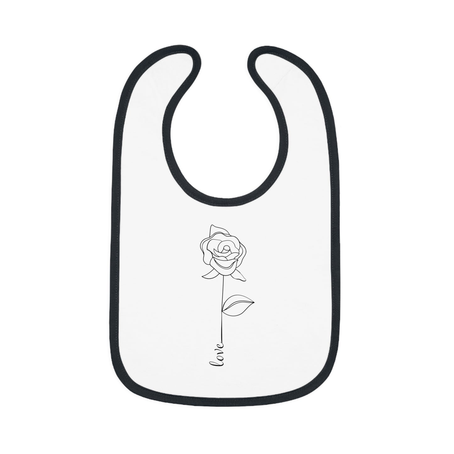 Love Rose - Baby Contrast Trim Jersey Bib