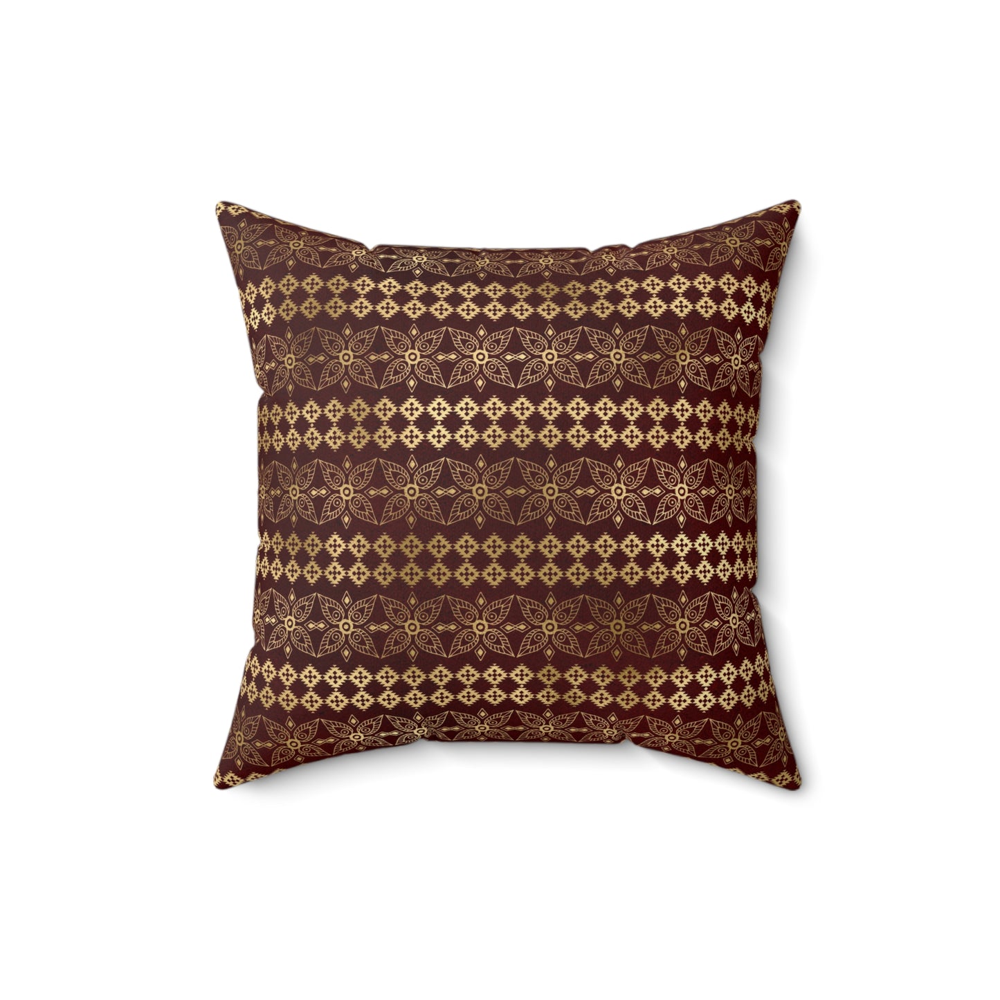 Scarlett and Gold Boho Pattern 5 - Faux Suede Square Pillow