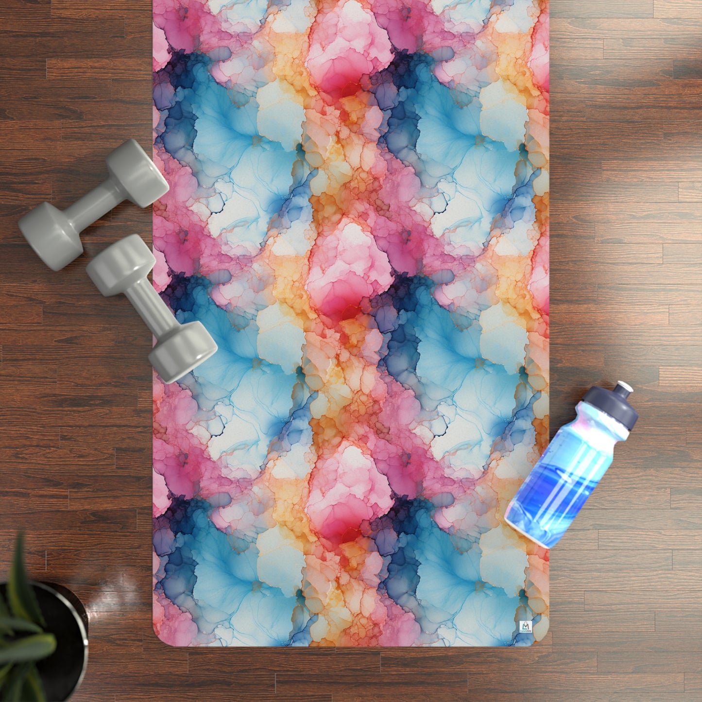 Beautiful Multi Watercolor 2 - Abstract Rainbow - Rubber Yoga Mat