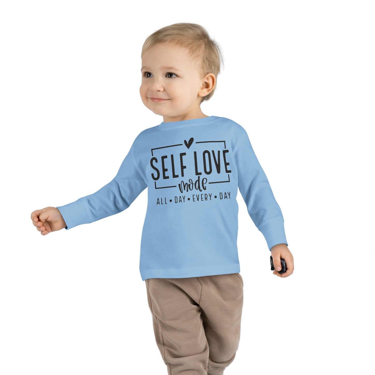 Self Love Mode - All Day Every Day - Heart - Toddler Long Sleeve Tee