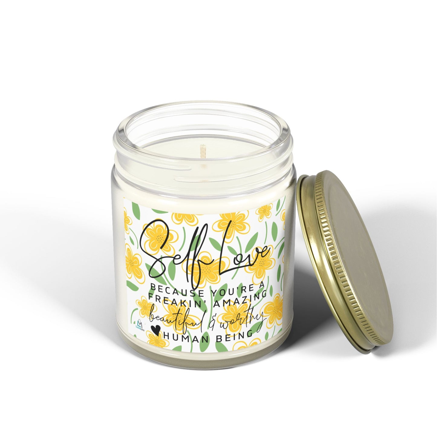 Self Love - Because You're Freaking Amazing - Motivational Scented Candle - Coconut Apricot Wax (4oz, 9oz)