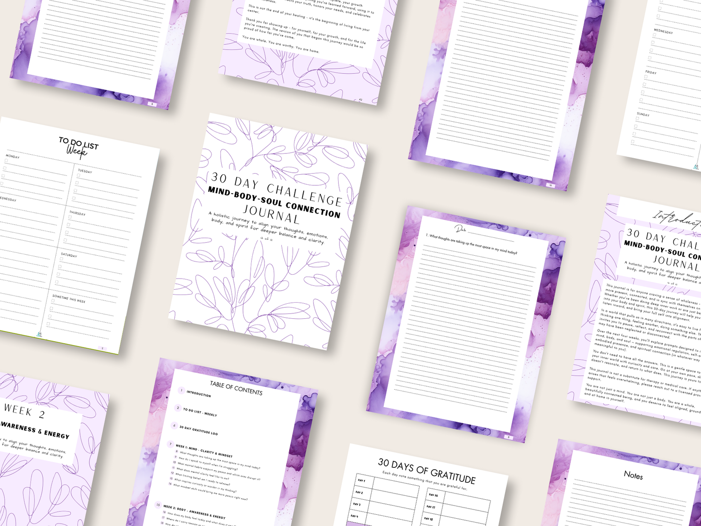 30 Day Challenge - Super Bundle - Complete Hardcover Set - 12 Journals + 12 Digital Downloads