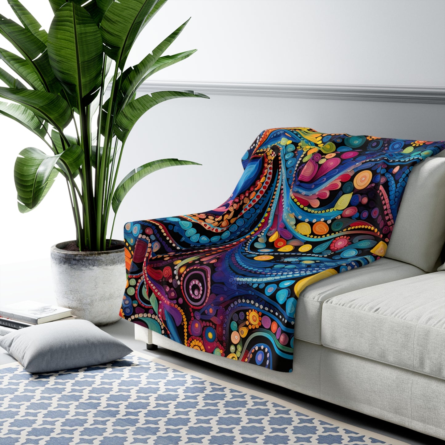 Beautiful, Cozy, Soft - Amazing Colorful Psychedelic Swirls 1.8 - Sherpa Fleece Blanket