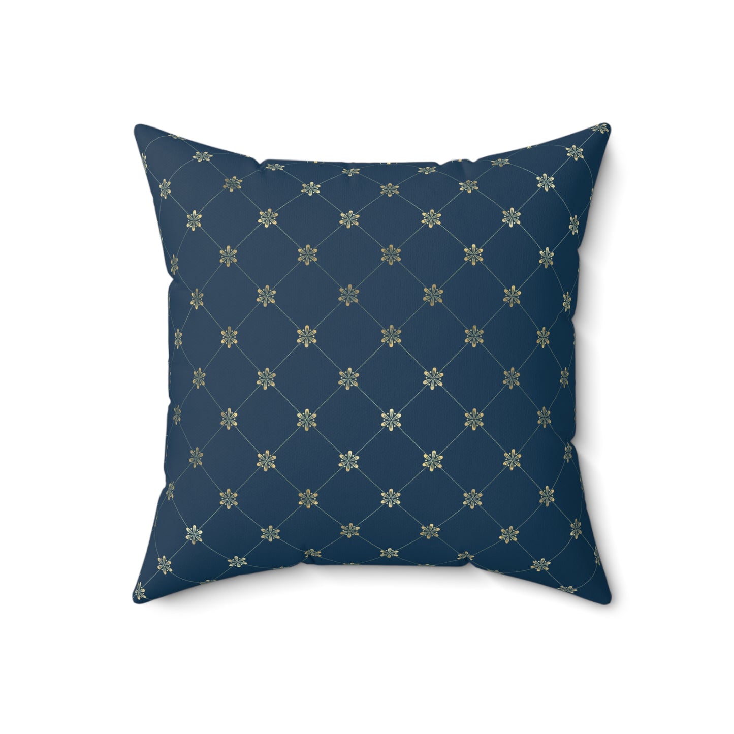 Blue and Gold Paris Pattern 3 - Faux Suede Square Pillow