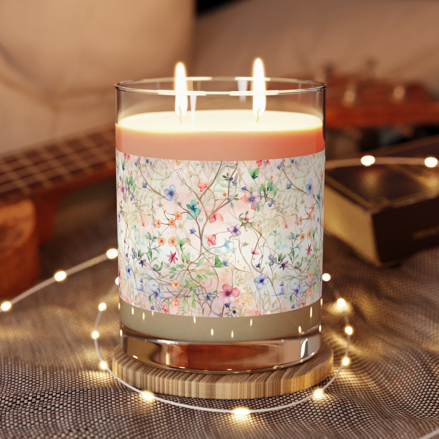Watercolor Flowers - Light - Scented Candle - 11oz